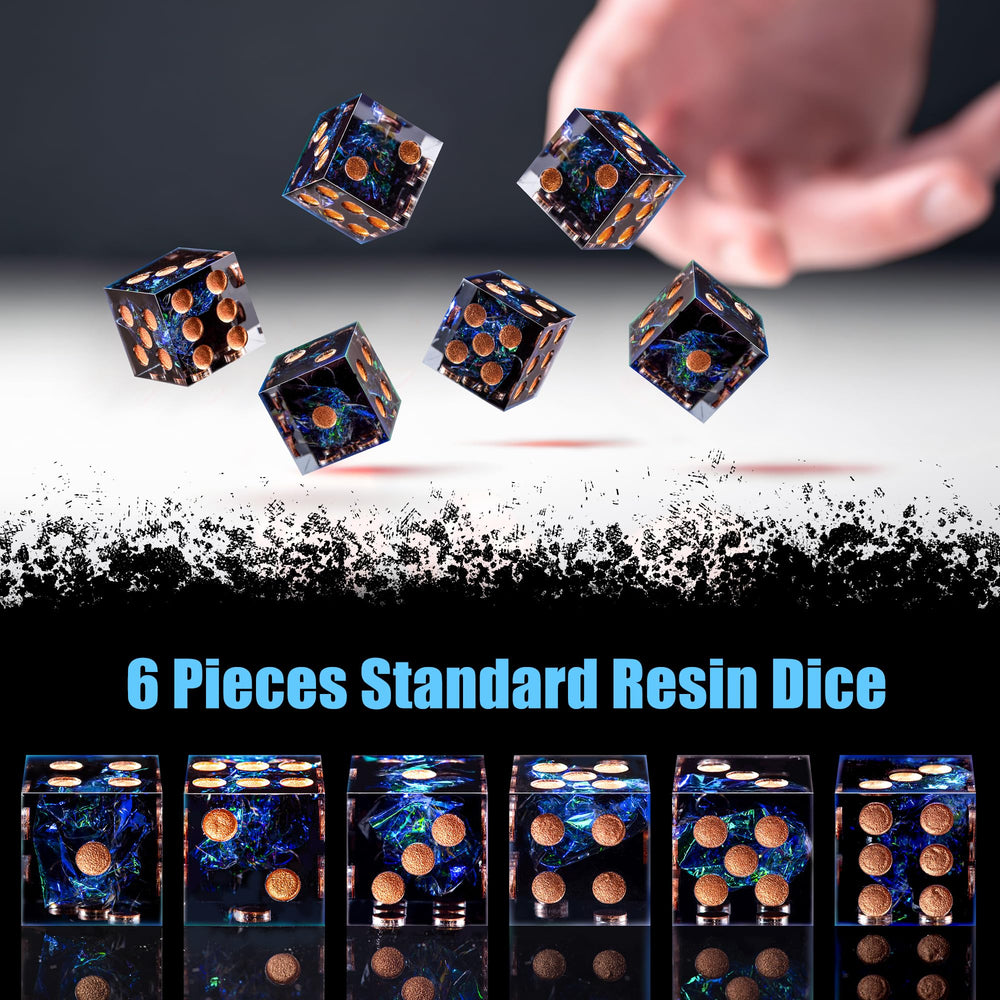 AUSTOR D6 dice sharp edges close-up showing premium resin finish.