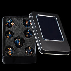 AUSTOR Dark Star seven-die set ideal for D&D, RPGs, MTG
