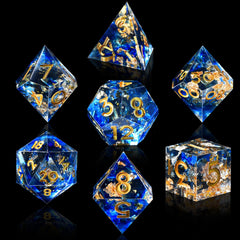 AUSTOR mirror-finish dice close-up shows precise edges.