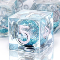 AUSTOR handmade resin dice showcasing durable, eco-friendly material for long-lasting sessions.