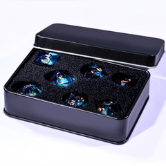 AUSTOR storage box keeps the seven-die set organized and protected