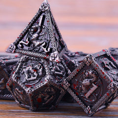 AUSTOR metal dice box with foam display for safe transport.