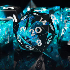 AUSTOR seven-die DND dice gold-foil numbers for easy readability
