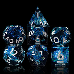 AUSTOR sharp-edge DND dice showcase mirror finish and vibrant color effects.