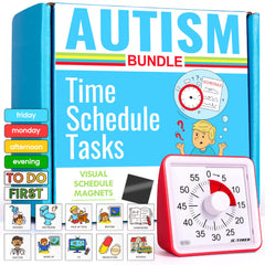 Autism & Prosperity Time Schedule Tasks bundle cover with calm routine visuals for daily planning