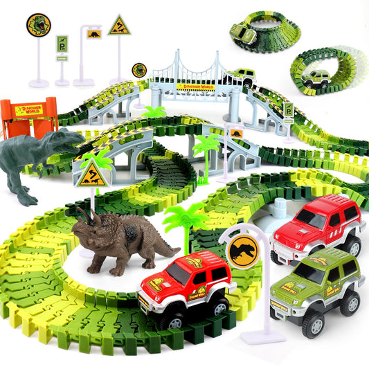 AUUGUU Dinosaur Race Track full set for imaginative play and dexterity development.