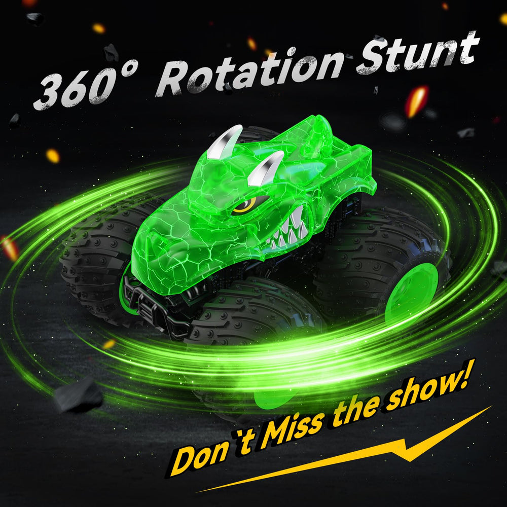 AUUGUU monster truck with rechargeable battery and USB charging cable.