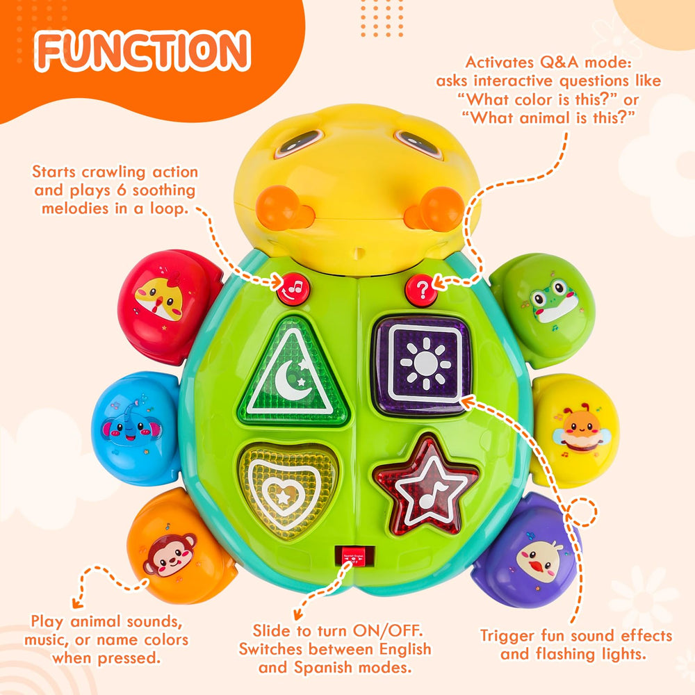 AUUGUU baby toy for tummy time with music and lights