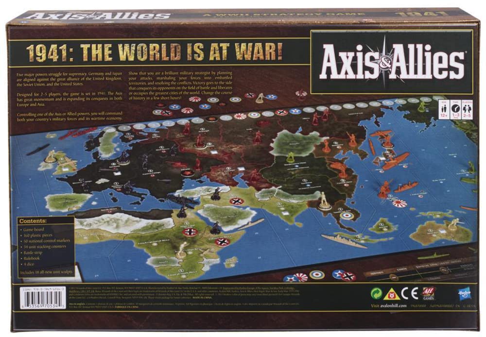Avalon Hill Axis 1941 map and board for tense, fast-paced strategic play.