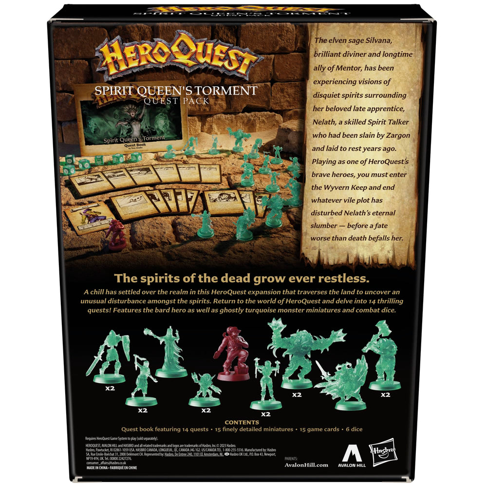 Avalon Hill Spirit Queen's Torment ghostly turquoise monster miniature sparks dramatic battles.