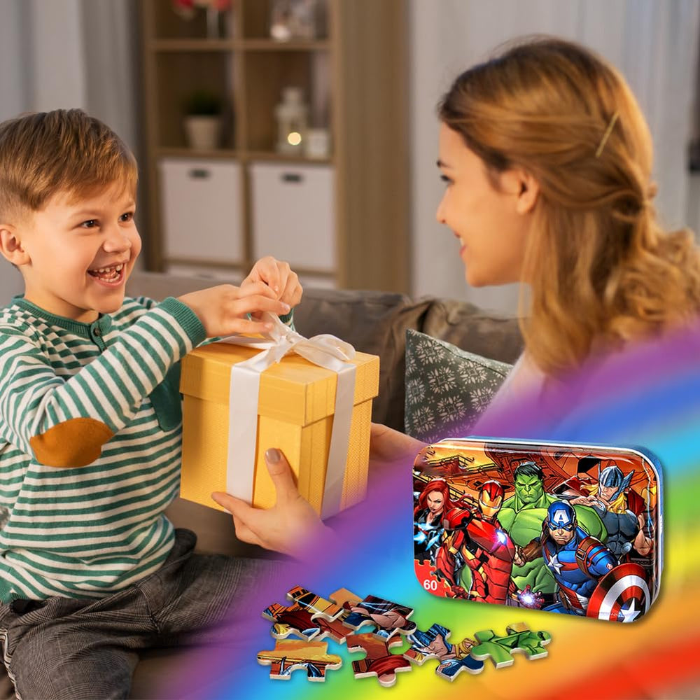 AVENGERS compact puzzle set is great for home, car, or classroom use.