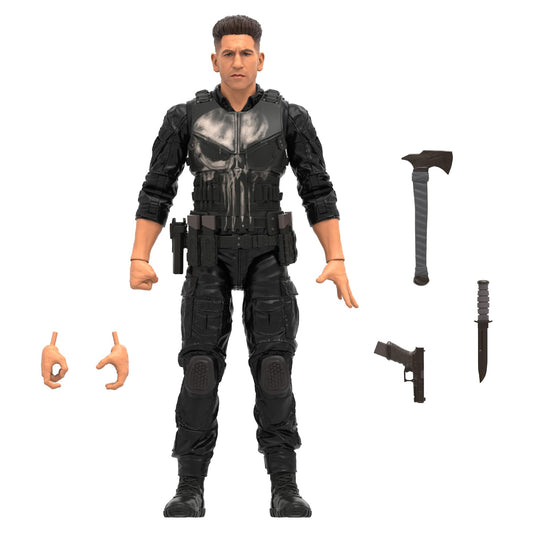 AVENGERS Daredevil Born Again Punisher figure front view ideal for shelf display and collection.