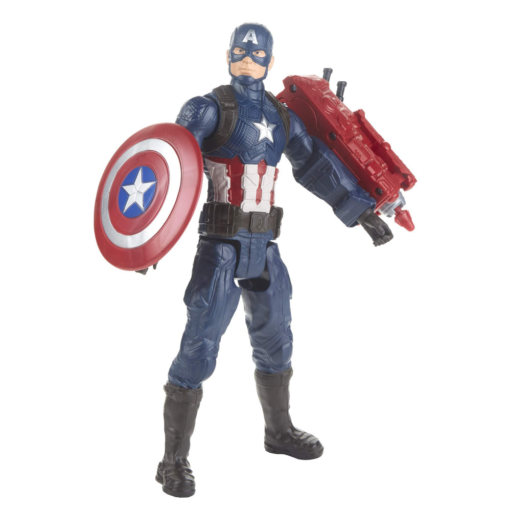 Captain America shield action shot highlighting movie-inspired design and scale