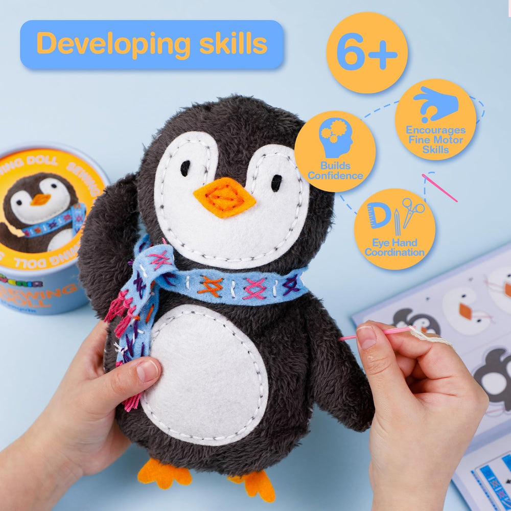 Avenir first sewing kit penguin plush—engaging project with soft fabric.