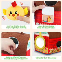 Avesa plush piglet with hidden crinkle and rattle for sound discovery