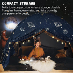 Avrsol easy-assembly tent folds compactly for travel and storage.