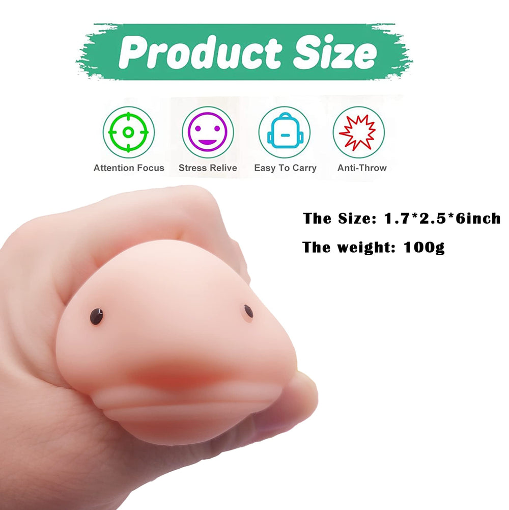 AWANGLUO blobfish toy stretched and squeezed for sensory exploration