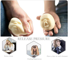 AWANGLUO anti-stress ball showing non-toxic material and squish-friendly surface.
