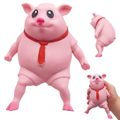 AWANGLUO pink pig squishy toy close-up showing soft rubber texture for stress relief
