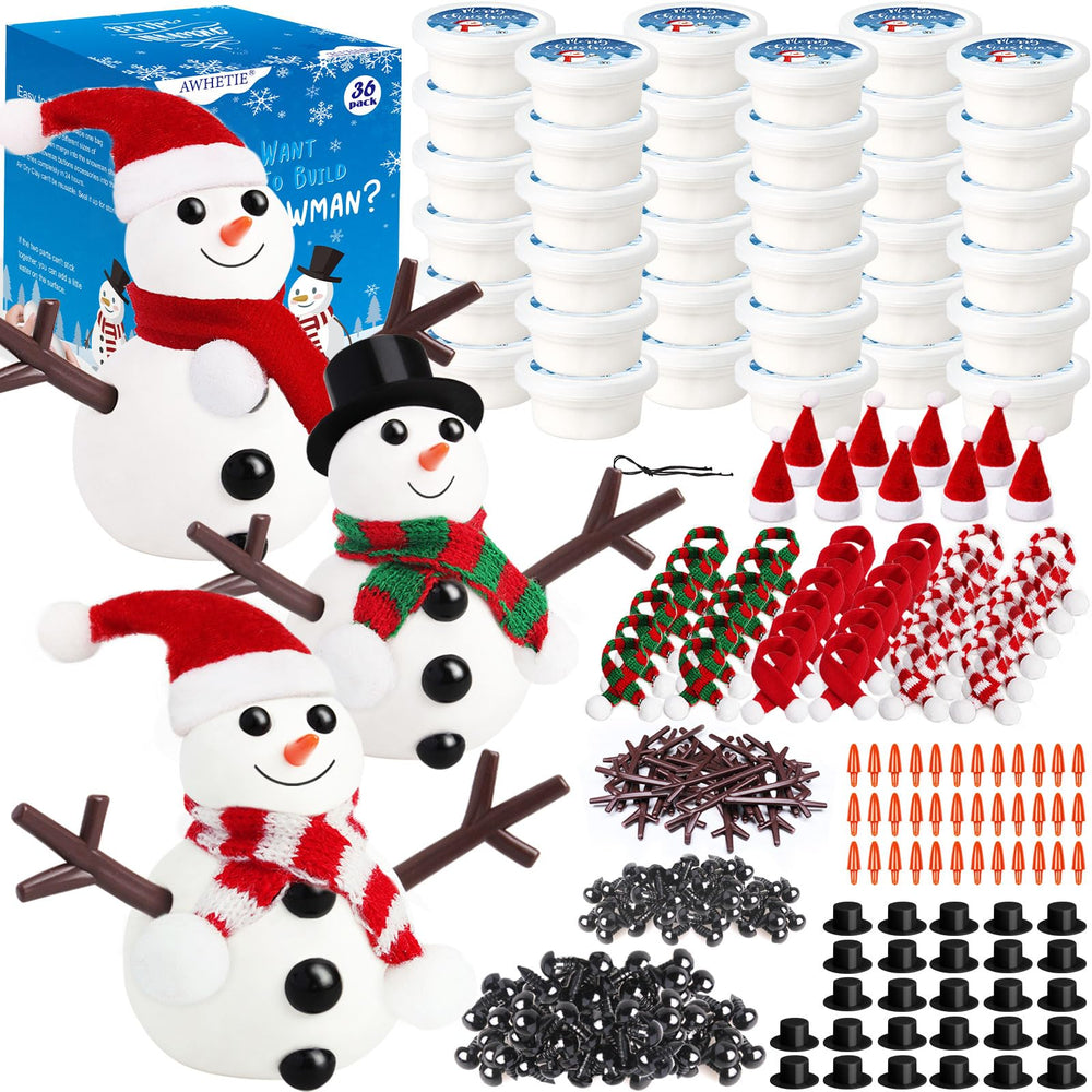 AWHETIE snowman crafts kit box with 36 pieces for festive activities