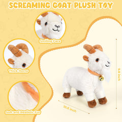 AWMHS goat plush with bell; cute face and horns for charming display.