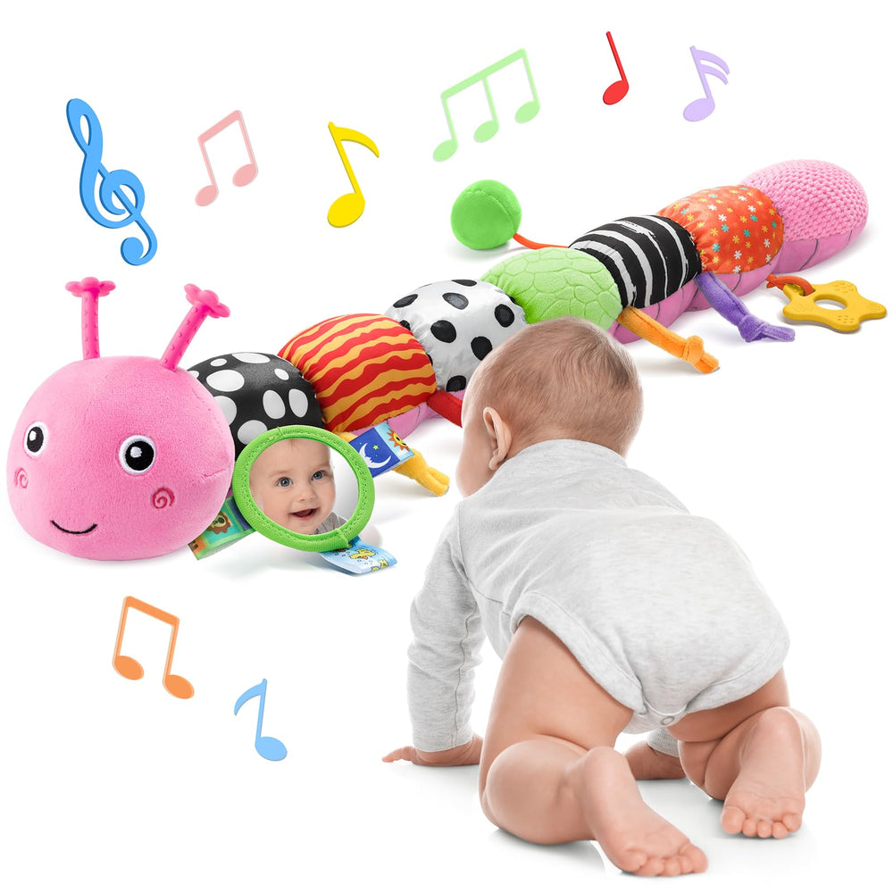 AWOTOY Caterpillar Music Toy in pink boosts multisensory play and engagement.
