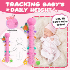 AWOTOY Candy Pink Caterpillar teether feature provides safe chewing relief.