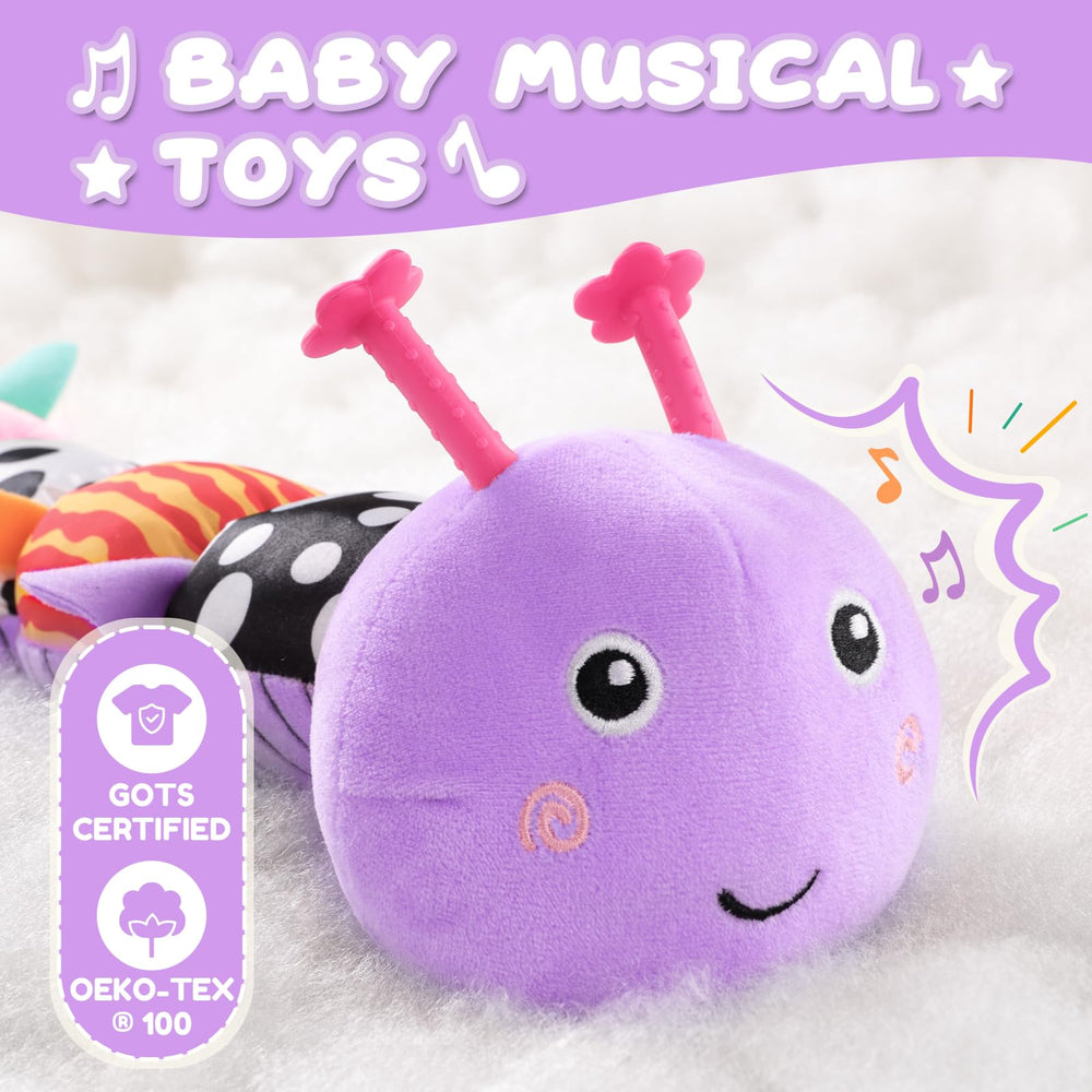 AWOTOY caterpillar crinkle wings engage baby’s senses during play