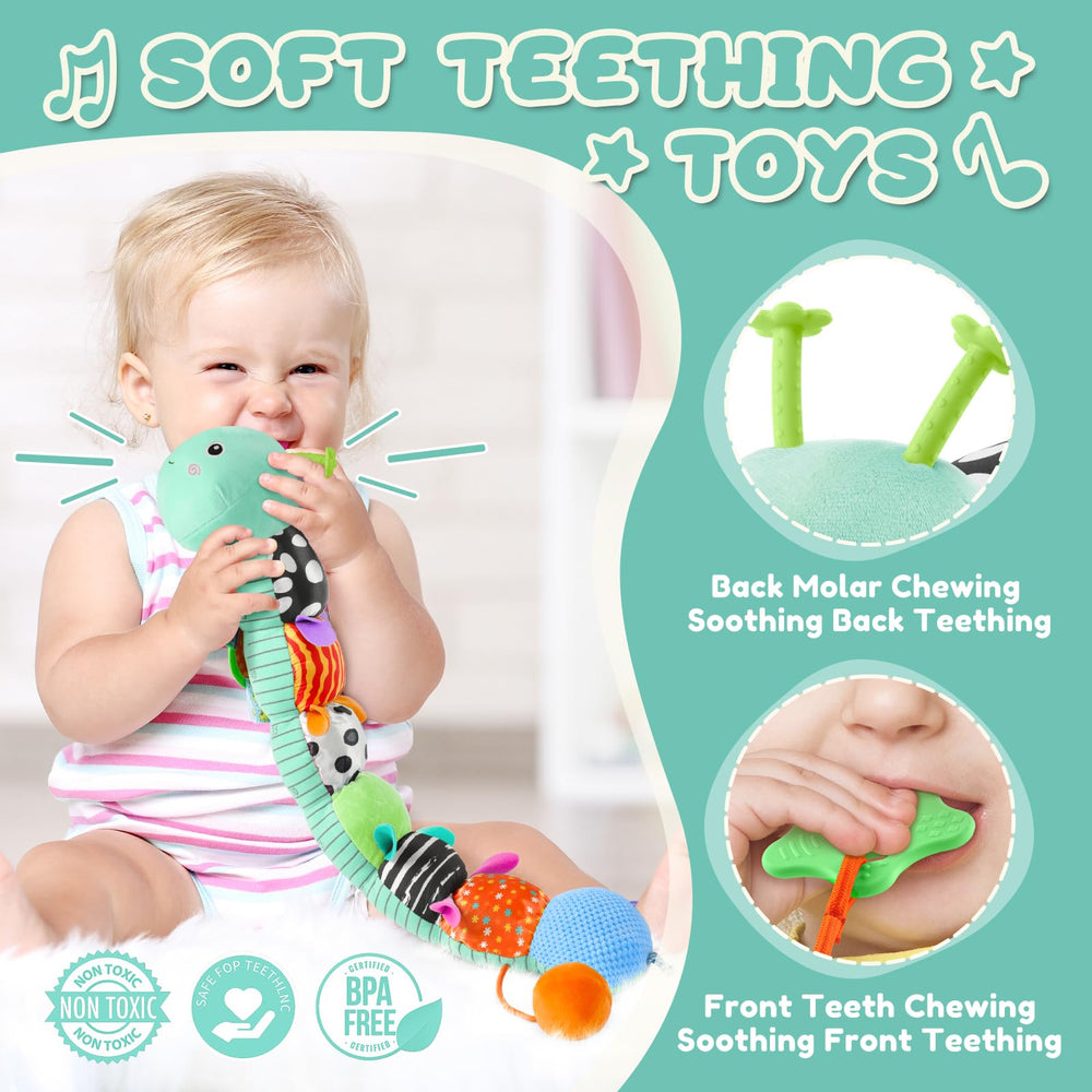 AWOTOY Caterpillar rattle and teether provide soothing relief and teething comfort