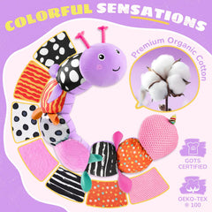 AWOTOY crinkle wings stimulate senses during floor play and exploration.
