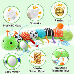 AWOTOY high-contrast patterns stimulate visual development during playtime.