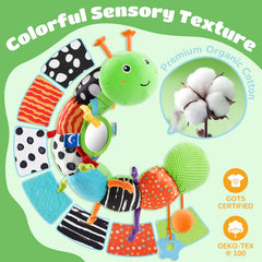 AWOTOY soft rattle adds subtle auditory cues for engagement.