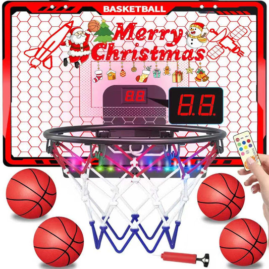 Awsoo basketball hoop indoor LED light bar enhances playtime excitement.