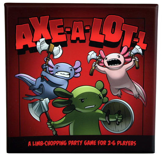 Axe-A-Lot-L axolotl artwork on cards boosting family-friendly appeal.