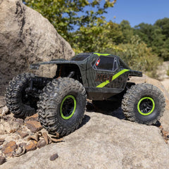 Axial AX24 XC-1 Rockster wheels provide solid traction on rocky terrain.