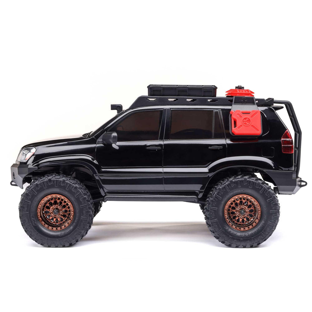 Axial SCX24 Lexus GX470 black body with stealthy on-road presence.
