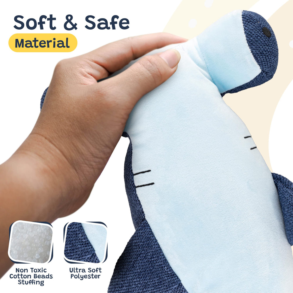 Axion Blue travel-friendly weighted plush for on-the-go comfort