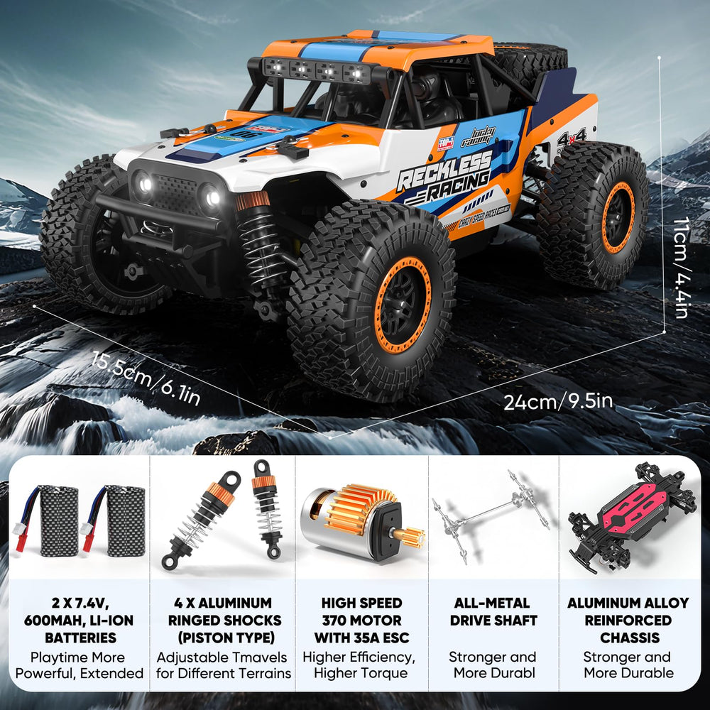 Axirata aluminum chassis reinforcement improves durability on rough trails.