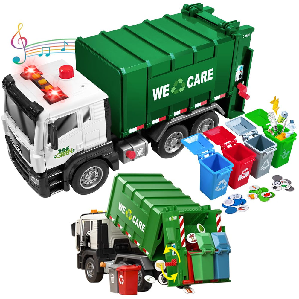 AXWATDEI garbage truck front-load action for imaginative play and motor skill development