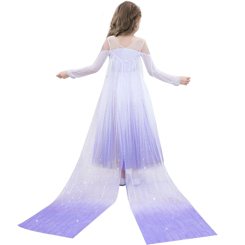 Axwcon Elsa dress with detachable cape for versatile snow queen looks