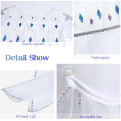 Axwcon Elsa dress with wand and gloves for imaginative play