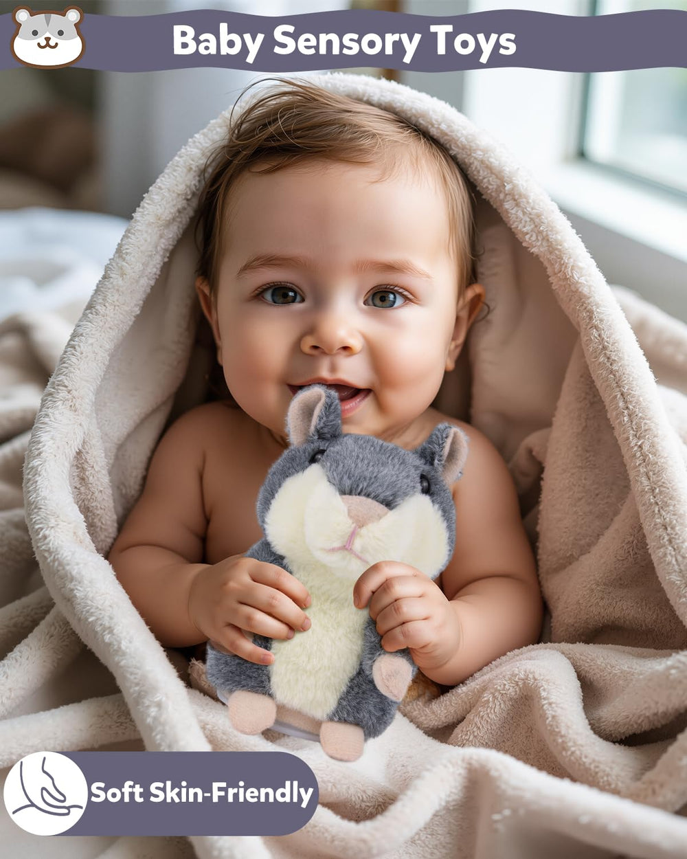 Ayeboovi Talking Hamster packaging is gift-ready, a charming stocking stuffer for toddlers.