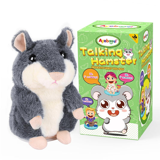 Ayeboovi Talking Hamster repeats words to spark interactive back-and-forth dialogue for kids.