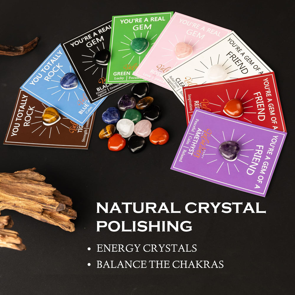 AYGXU heart crystal stones display natural color and texture variety.