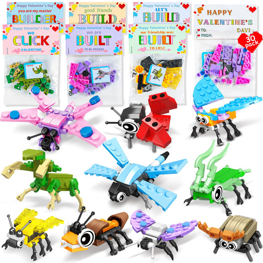 AYGXU valentines insect blocks pack with bright colors for classroom crafts and teamwork.