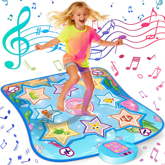 AZBFAN Ocean Dance Mat with LED lights for rhythm-friendly play on the floor.