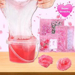 Azeperoy peach pink jelly cube glitter slime with glimmer crystals for sparkle