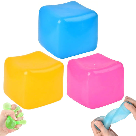 Azurphoric stress cube blue: soft gel-filled fidget for calming sensory play