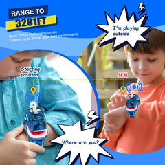 AZYFEI dinosaur walkie talkie blue side: durable design for kids’ adventures