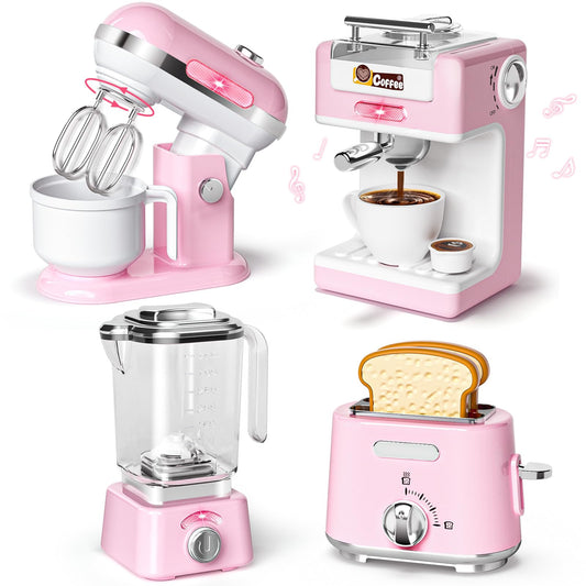 B Bascolor coffee maker toy with lights for imaginative pretend play.